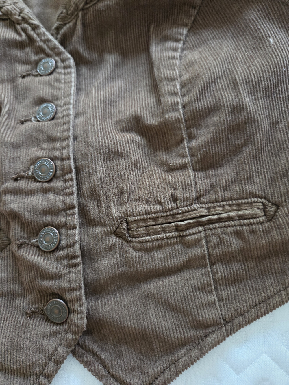 Levi's Brown Corduroy Braided-Trim Vest - Picture 5 of 6